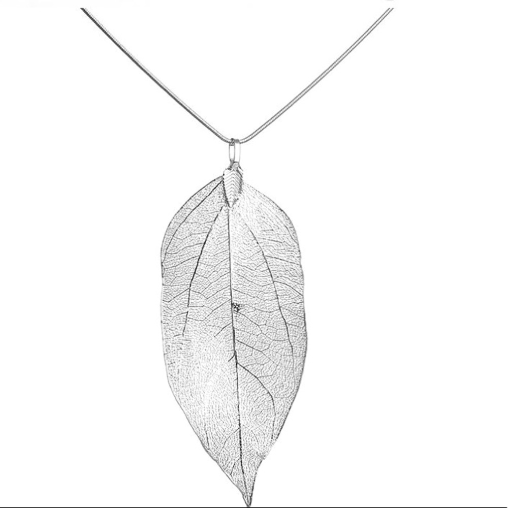 New Silver Alloy Natural leaf pendant